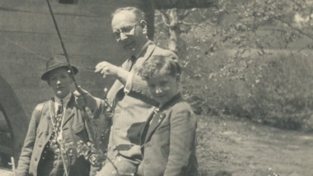 Walter, who was also called Igo, in happier pre-war days with his father Dr Johan Glaser (centre). 