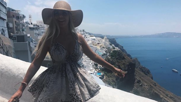 Bree Keller on a recent holiday in Santorini in June.