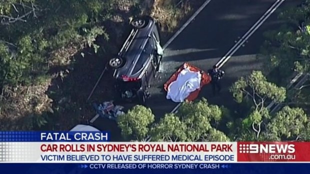 A man has died after his car veered off the road and rolled on Farnell Avenue in the Royal National Park.