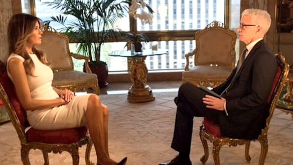 Melania Trump in an interview with CNN's Anderson Cooper.