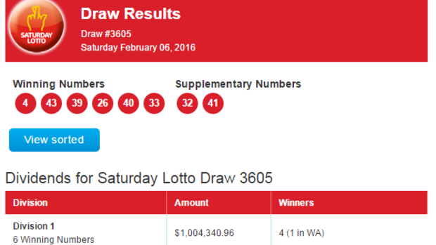 WA has another Lotto millionaire.