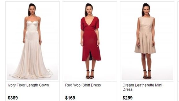 Dresses are selling for fractions of their original costs.