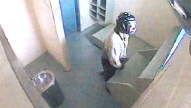 Screen capture of CCTV footage of "Young Person A1" on February 13, 2013 at Brisbane Correctional Centre.