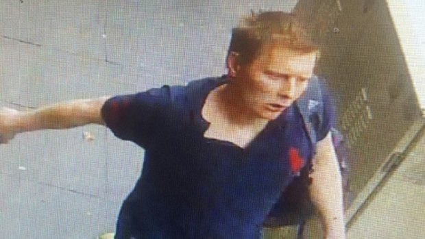 A CCTV image of a man identified as Sean Paul Murphy, who police believe led them on a chase through the inner city.