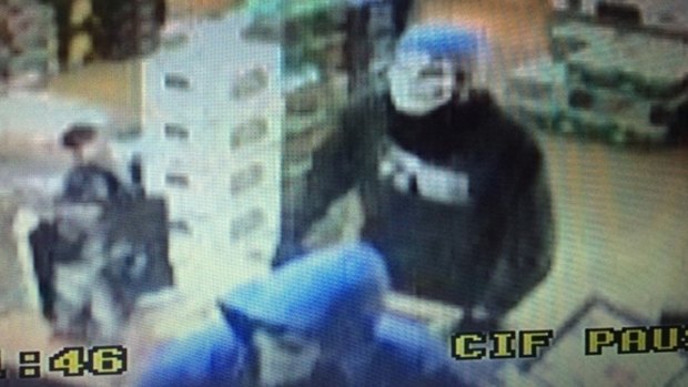 The two offenders were caught on camera at the Belconnen Bottle-O store.