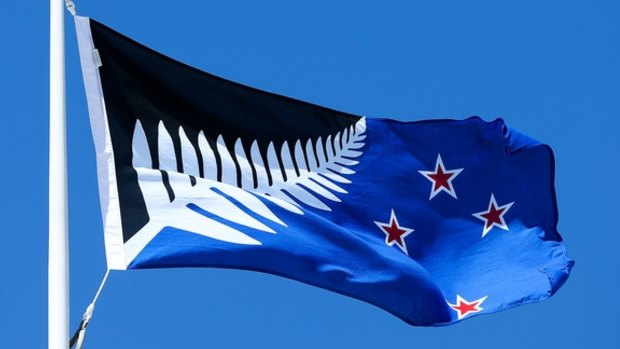 This design incorporating a silver fern with the Southern Cross has been chosen by referendum in New Zealand, which is considering changing its flag.