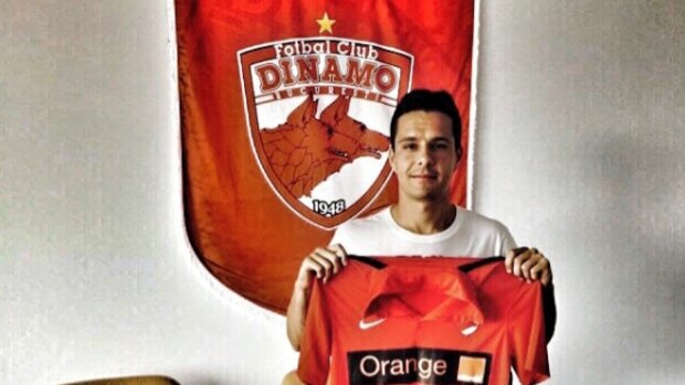 Antun Palic signing on for Romania's Dinamo Bucharest in 2015. Source: Instagram.
