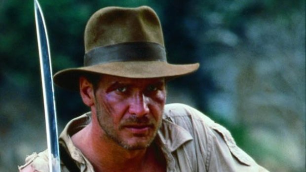 Harrison Ford starring in Indiana Jones and The Temple of Doom in 1984.