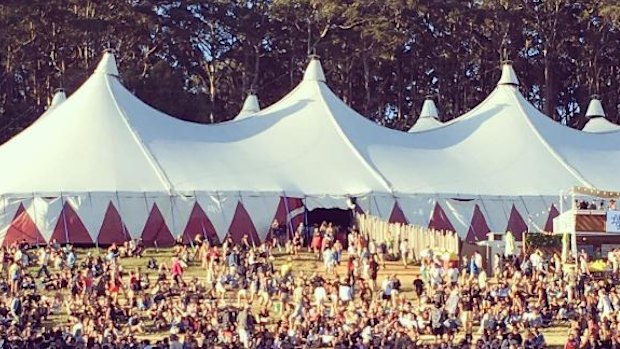 The crowd crush occurred as people left the Grand Theatre main tent (pictured) to get to another headline act at the Valley Stage.