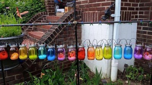 "Relentlessly gay": The solar lights that sparked the apparent stoush.
