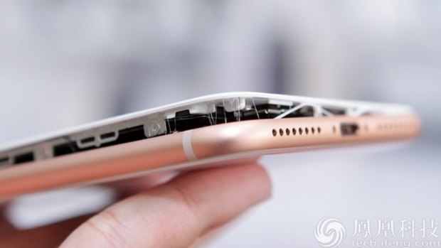 An iPhone user in Taiwan reported that her phone split apart while it was charging.