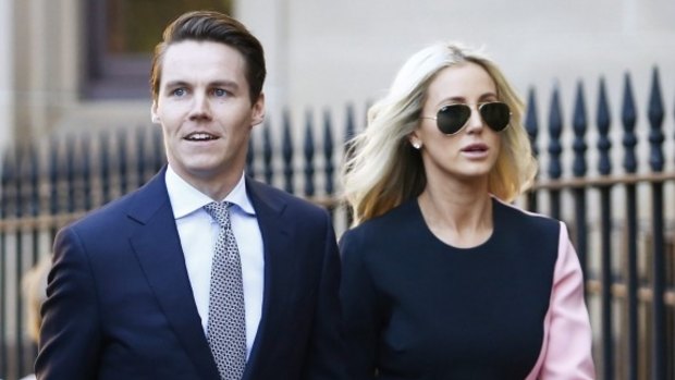Oliver Curtis and Roxy Jacenko during his trial. 
