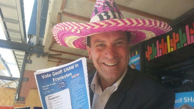 Soon-to-be former Frankston MP Geoff Shaw outside an early voting booth.