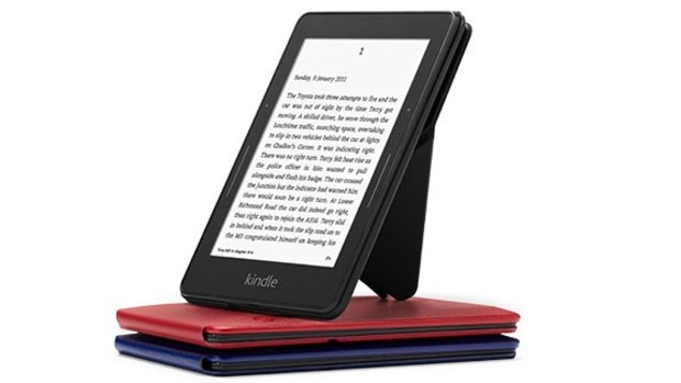 Amazon's Kindle Voyage in its optional Origami case.
