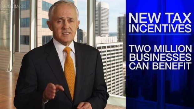 Malcolm Turnbull accentuates the positive in a Liberal Party ad.