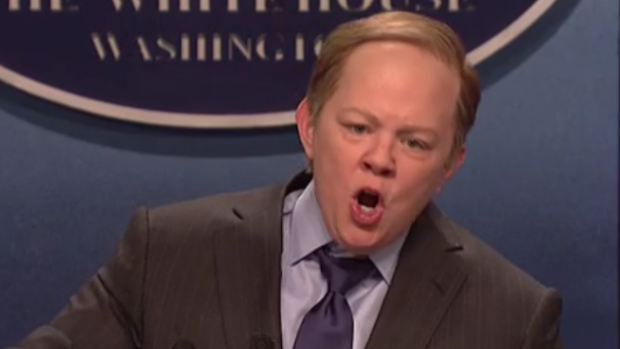 Melissa McCarthy as Sean Spicer on Saturday Night Live.