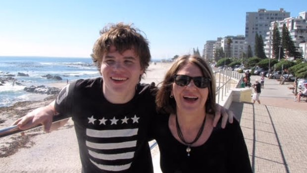 Benison O'Reilly and her son Sam in Cape Town in April this year.