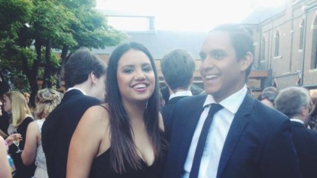 Joshua Hardy with his sister Rebecca on their way to a university function only hours before he died. 
