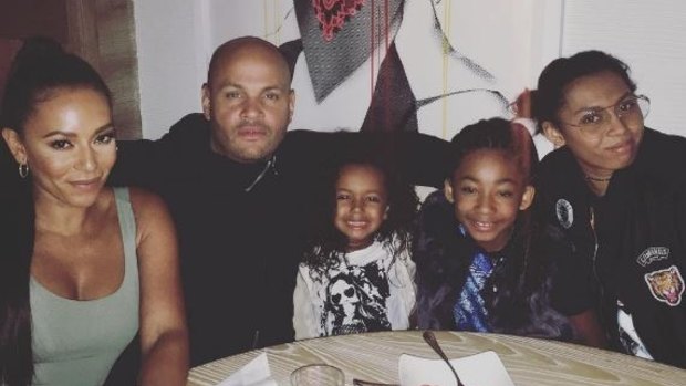 Mel B with her estranged ex-husband Stephen Belafonte, their daughter Madison, and Mel B's daughters Angel and Phoenix.