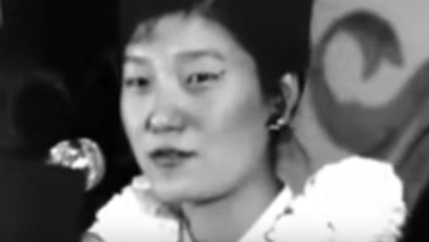 A young Park Geun-hye delivers a speech on behalf of her parents to mark the 70th anniversary of Korean immigration to Hawaii, circa 1973.
