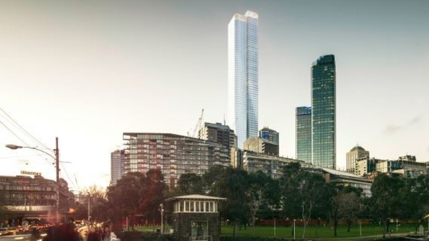 The 82-level tower rejected for 555 Collins Street, pictured in an artists impression.