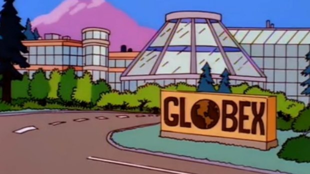 Globex from <i>The Simpsons</i>. Homer was caught up in a scheme to take over the entire east coast of America.