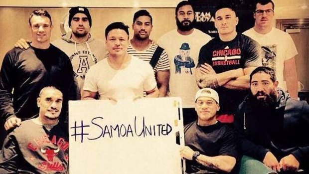 Support for Samoa: A number of star All Blacks tweeted this photo in support of Samoa's rugby players who are embroiled in a dispute with their national union. 
