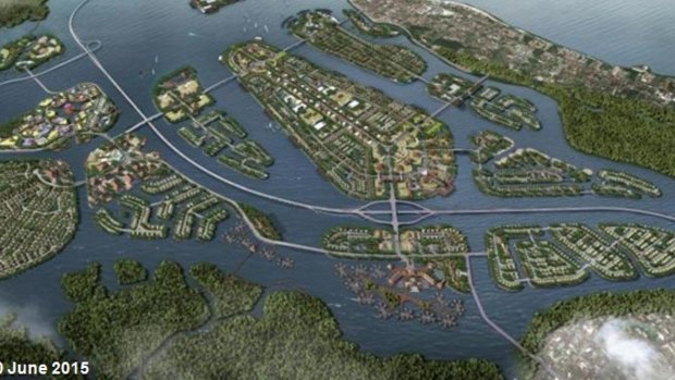 Benoa Bay masterplan. Model of what  Benoa Bay reclamation would look like.