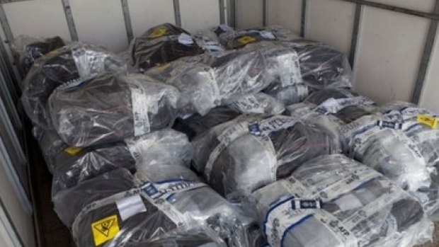About 1.4 tonnes of cocaine seized from a New Zealand yacht, the Elakha, when it was intercepted off the NSW South Coast. 