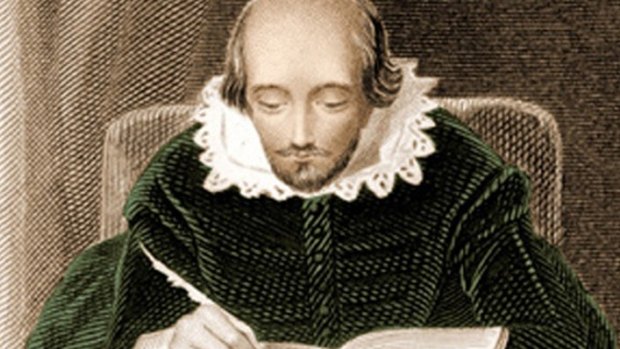 An illustration of the Bard at work.