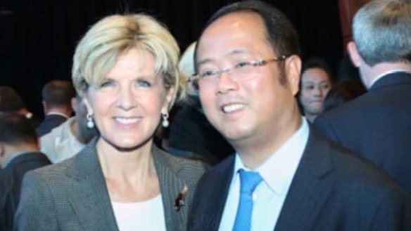 Huang Xiangmo with Foreign Minister Julie Bishop. Supplied