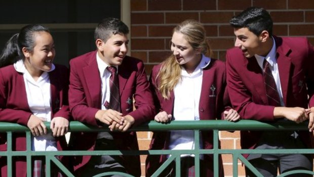 Class of '14: Eileen Nguyen, David Abboud, Laura El-Chediac and Adam Issa from Holy Spirit College at Lakemba.