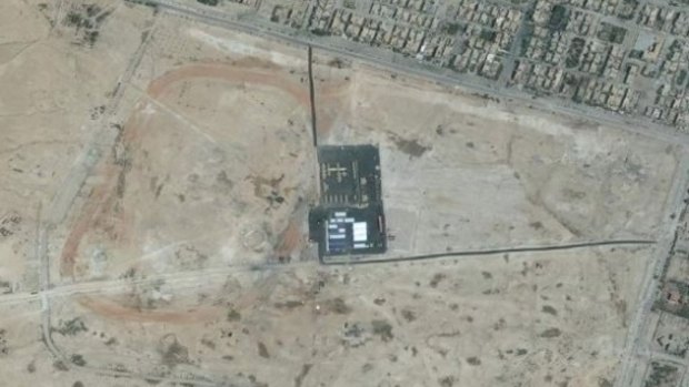 A Russian base in Palmyra seen in satellite photo.