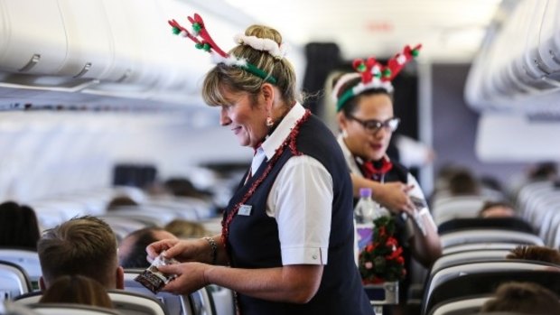 British Airways crew get into the Christmas spirit.