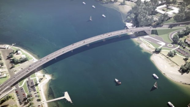 An artist's impression of the replacement Batemans Bay bridge.