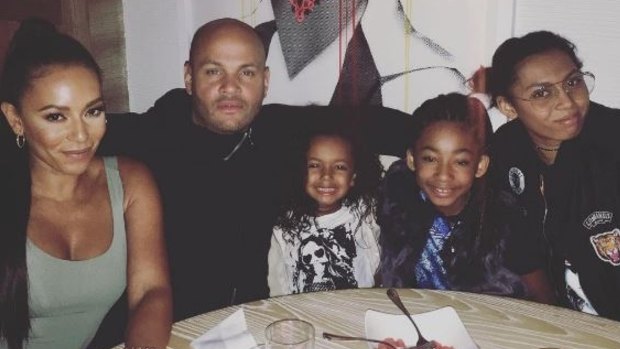 Mel B with her estranged ex-husband Stephen Belafonte, their daughter Madison, and Mel B's daughters Angel and Phoenix.