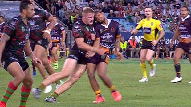 Costly hit: George Burgess has been banned for a shoulder charge on Anthony Milford.