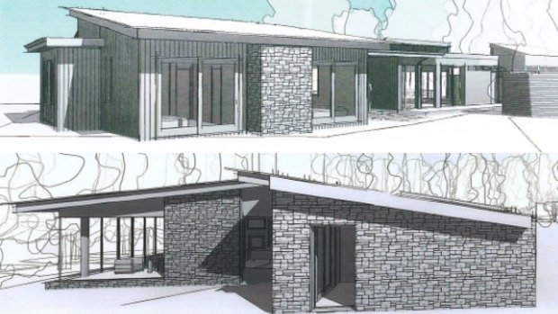An architect's drawing of the planned extension to the building at Bells Beach.