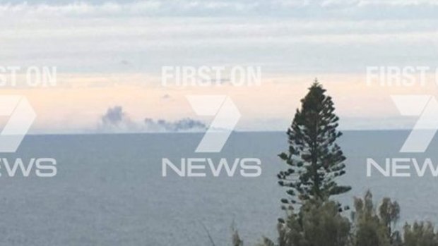 The catamaran caught fire about 10 nautical miles off Lady Musgrave Island.