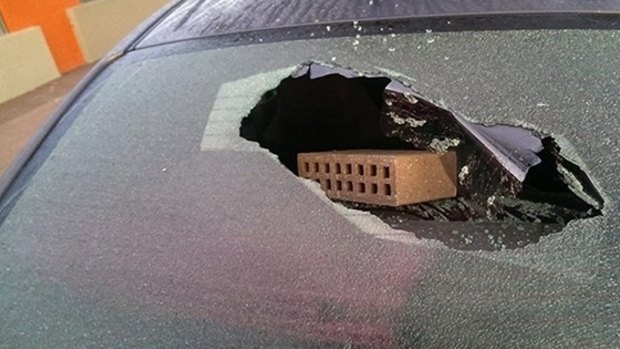 One of the cars vandalised in Ellenbrook on Sunday.