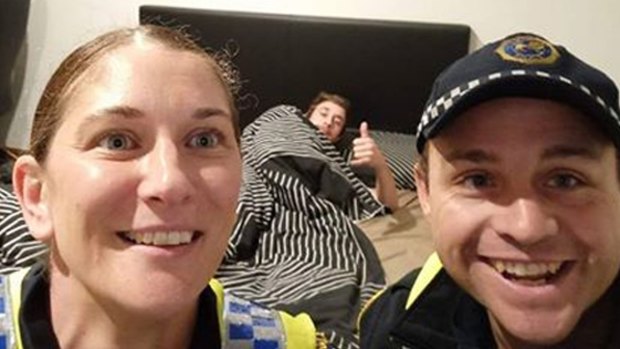 Police left a selfie on the man's phone so he would know how he got home.