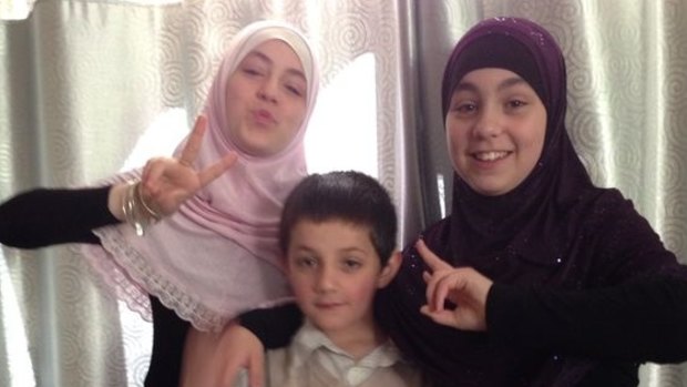 Zaynab Sharrouf (left) with two of her siblings.