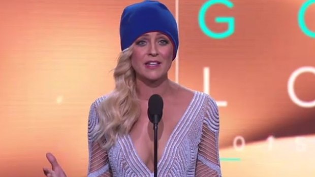 Gold Logie winner Carrie Bickmore uses her acceptance speech to raise awareness of brain cancer.