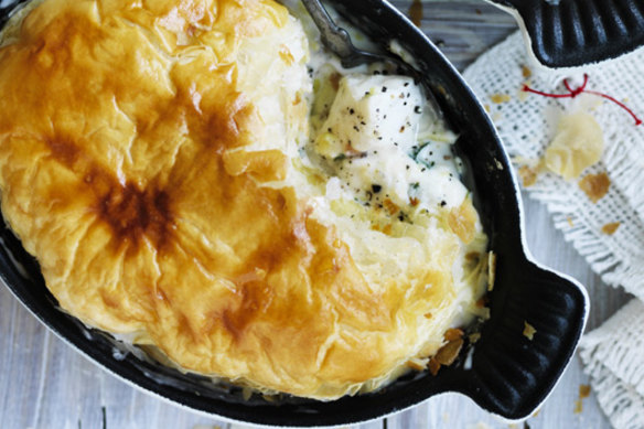 A dollop of homemade tomato and chilli relish will set off this snapper pie perfectly.