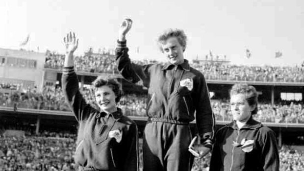 Betty Cuthbert, pictured on the dais receiving her 200-metre gold medal at the 1956 Melbourne Olytmpics, will be posthumously made a Companion of the Order.