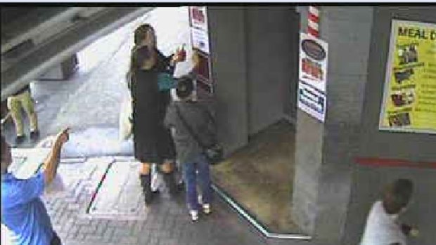 The Grosvenor Hotel's CCTV system captured the vandals in the act.