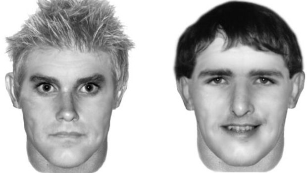Police released these comfit images of two men believed to be connected to the sexual assault of a woman in South Brisbane in 2011.