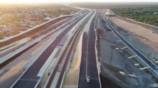 The Mitchell Freeway extension north of Perth.