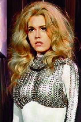 Jane Fonda in the Barbarella outfit.