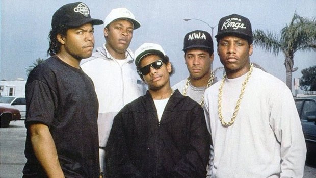 N.W.A. (minus the late Easy-E, wearing shades) will be inducted into the Rock and Roll Hall of Fame next April.